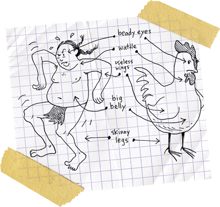 Cartoon from printed page 19 of the novel.