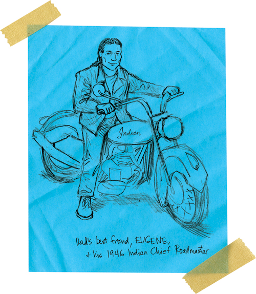 Cartoon from printed page 72 of the novel.