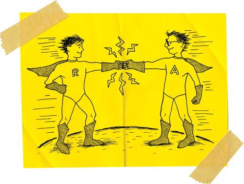 Cartoon from printed page 102 of the novel.