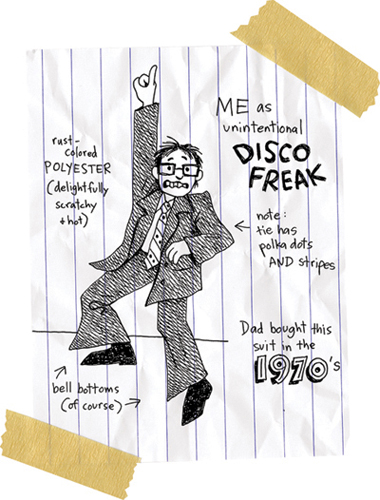 Cartoon from printed page 121 of the novel.