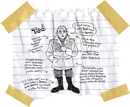 Cartoon from printed page 162 of the novel.